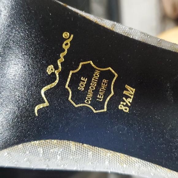 Nina Lotus Silver Mesh Heels - Picture 5 of 5